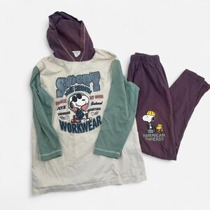 Vintage Peanuts Snoopy Lounge Wear Hoodie Set